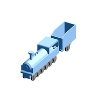 Small Wooden train - Locomotive & Tender 3D Printing 400035