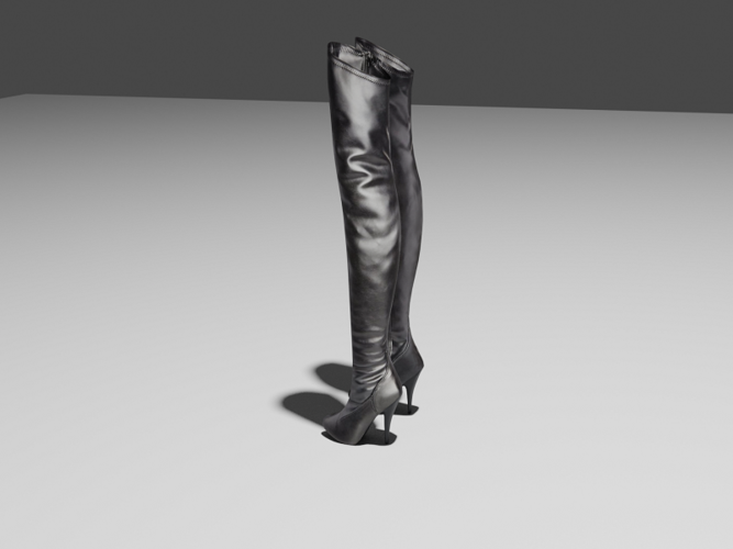 Woman Leather Boots 3D Print 400341