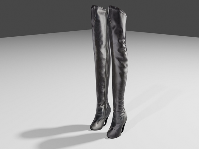 Woman Leather Boots 3D Print 400343