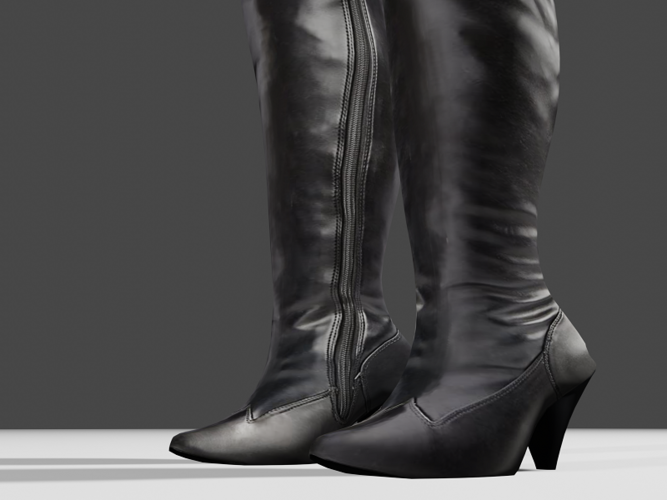Woman Leather Boots 3D Print 400345