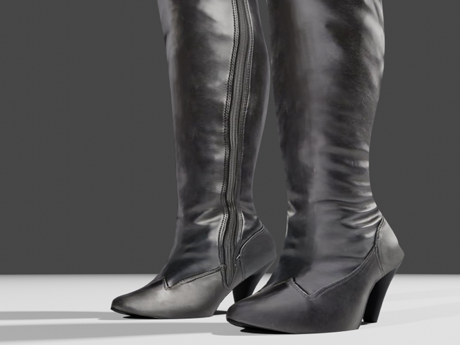 Woman Leather Boots 3D Print 400348