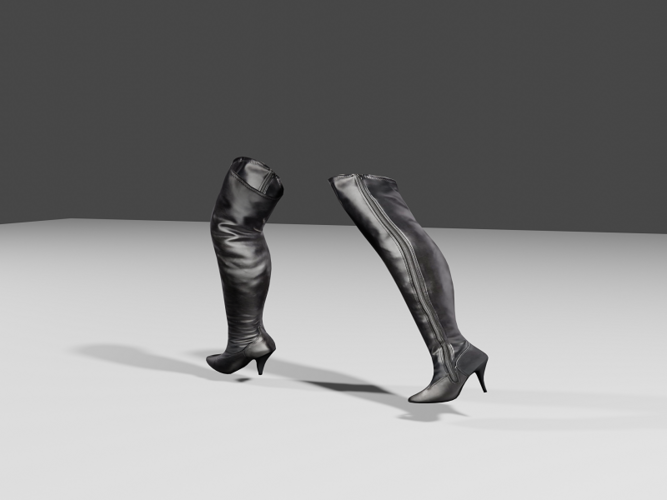 Woman Leather Boots 3D Print 400350