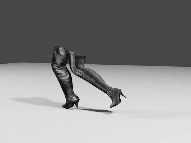 Woman Leather Boots 3D Print 400351
