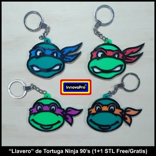 90´s Ninja Turtle Keychain (2x1) 3D Print 400451