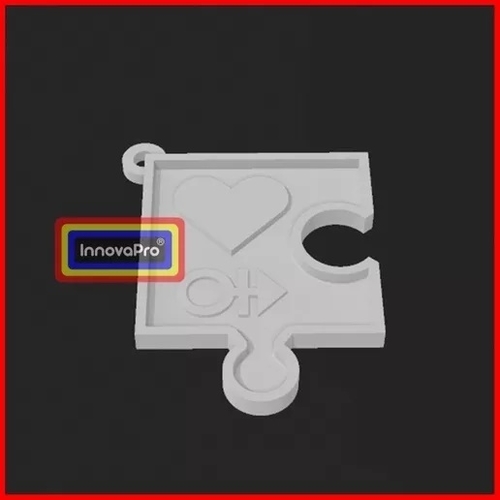 3/4 LGBT Piece of Puzzle Keychain 3D Print 400487