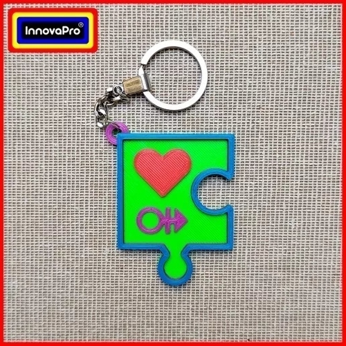 3/4 LGBT Piece of Puzzle Keychain