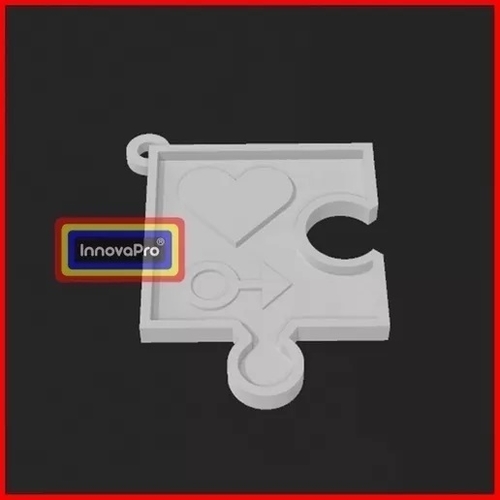 1/4 Male Puzzle Keychain 3D Print 400491