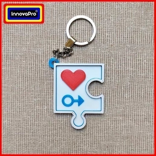 1/4 Male Puzzle Keychain 3D Print 400492