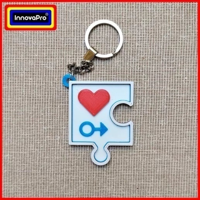 1/4 Male Puzzle Keychain