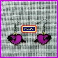 Small Crossed Heart Earrings 3D Printing 400499