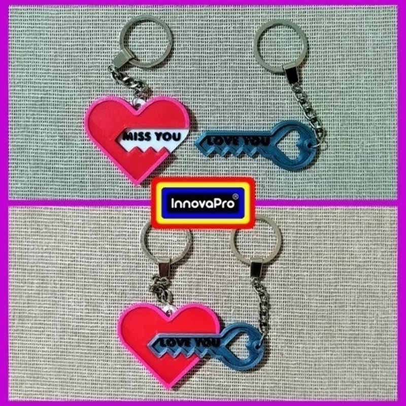 Key and Heart Keychain