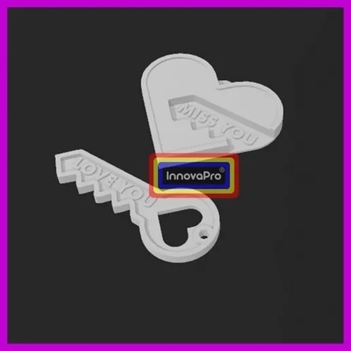 Key and Heart Keychain 3D Print 400502