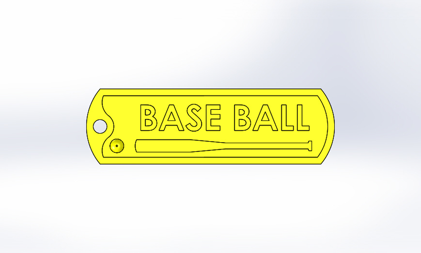Base Ball Key Chain (or Luggage Tag)  3D Print 400771