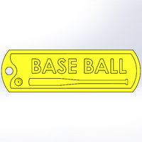 Small Base Ball Key Chain (or Luggage Tag)  3D Printing 400771