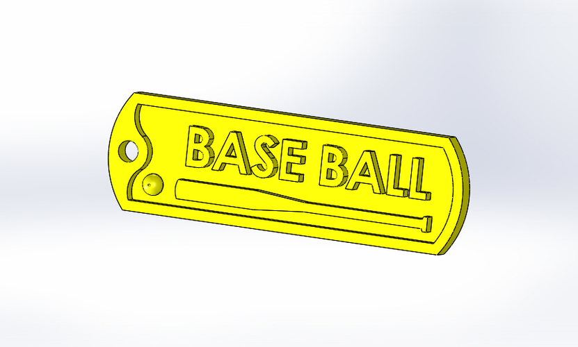 Base Ball Key Chain (or Luggage Tag)  3D Print 400772