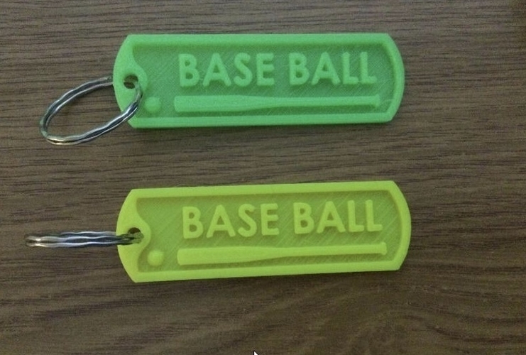 Base Ball Key Chain (or Luggage Tag)  3D Print 400773