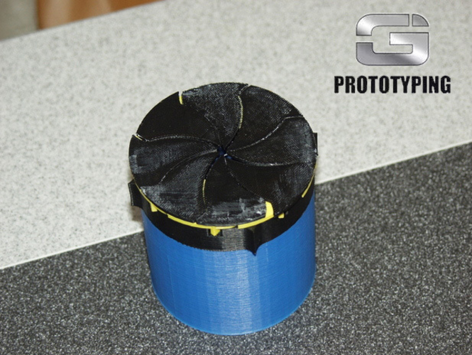 SMALL BUCKET WITH 8-LEAF IRIS LID 3D Print 401346