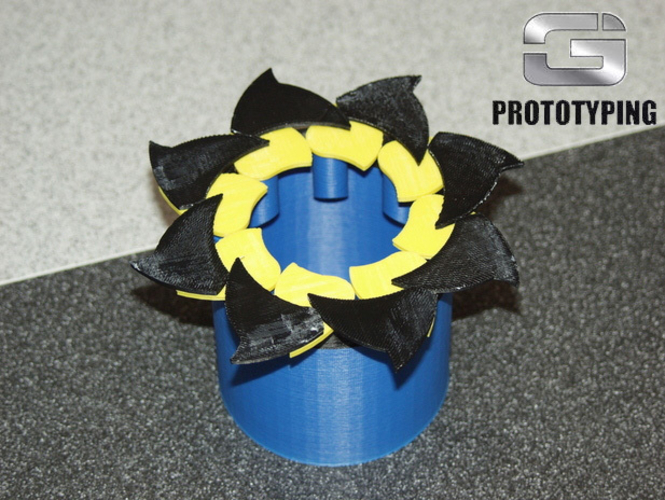 SMALL BUCKET WITH 8-LEAF IRIS LID 3D Print 401347