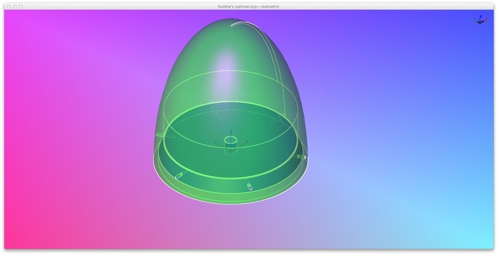 1X1 Conical Spinner and Backplate 3D Print 40146