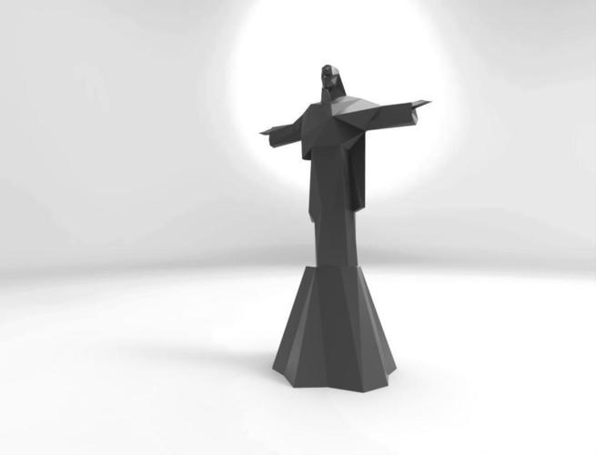 Low Poly Statue of Christ the Redeemer in Rio De Janeiro  3D Print 40180