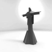 Small Low Poly Statue of Christ the Redeemer in Rio De Janeiro  3D Printing 40180