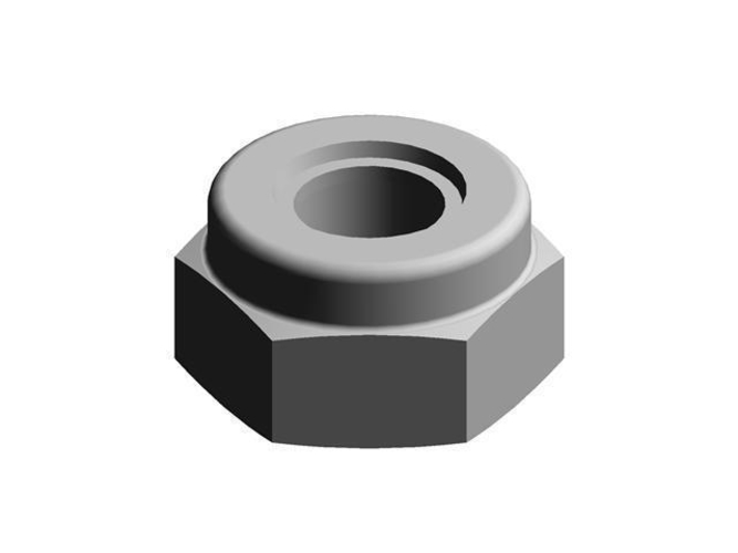 07214 Hexagon nuts with polyamide thread lock thin t... 3D Print 401832
