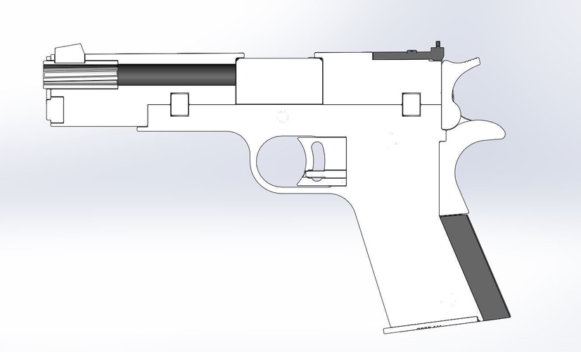 Pistol AMT Hardballer 3D Print 402578