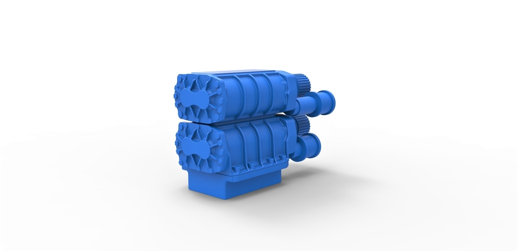 Diecast double Supercharger Scale 1:25 3D Print 402912