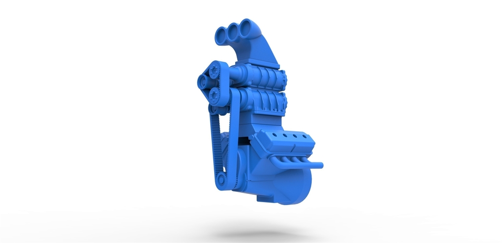 Diecast V8 engine double supercharger 1:25 3D Print 402914