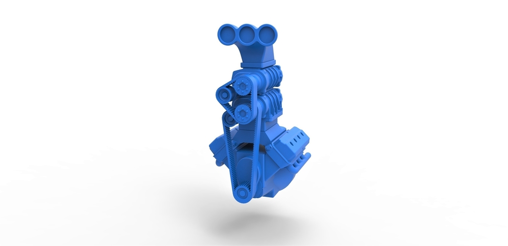 Diecast V8 engine double supercharger 1:25 3D Print 402915