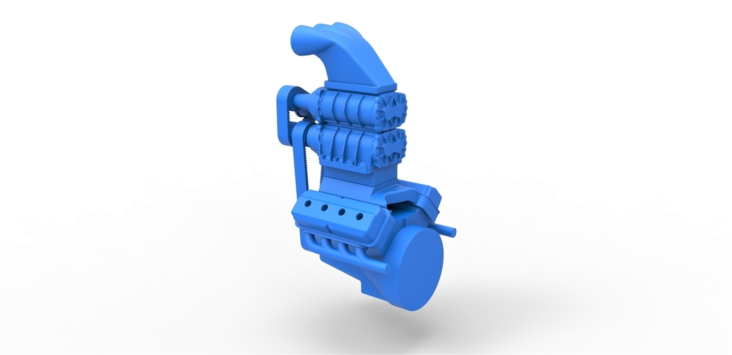 Diecast V8 engine double supercharger 1:25 3D Print 402920