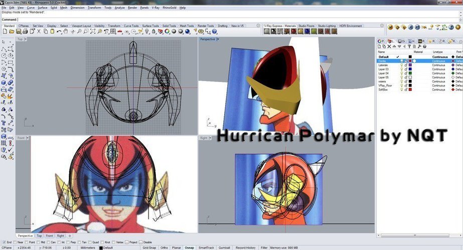 Hurrican Polymar MANGA helmet 3D Print 40363