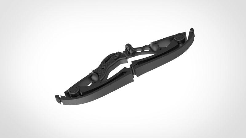 Collapsible Hawkeye bow 3D print model