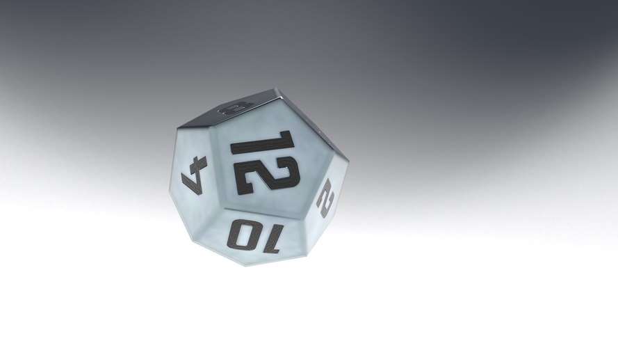 Dice d12 game ready PBR Low-poly 3D Print 404308