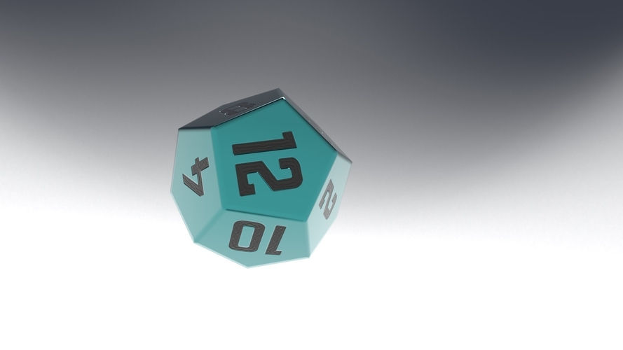 Dice d12 game ready PBR Low-poly 3D Print 404309