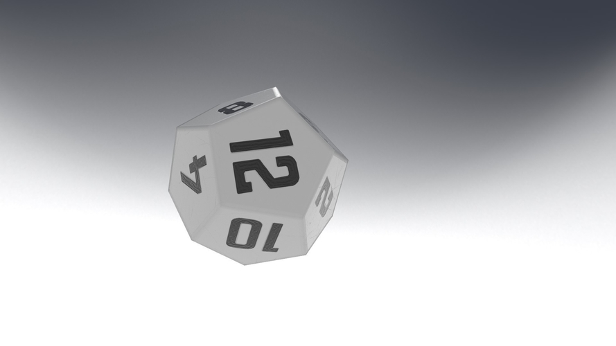 Dice d12 game ready PBR Low-poly 3D Print 404312