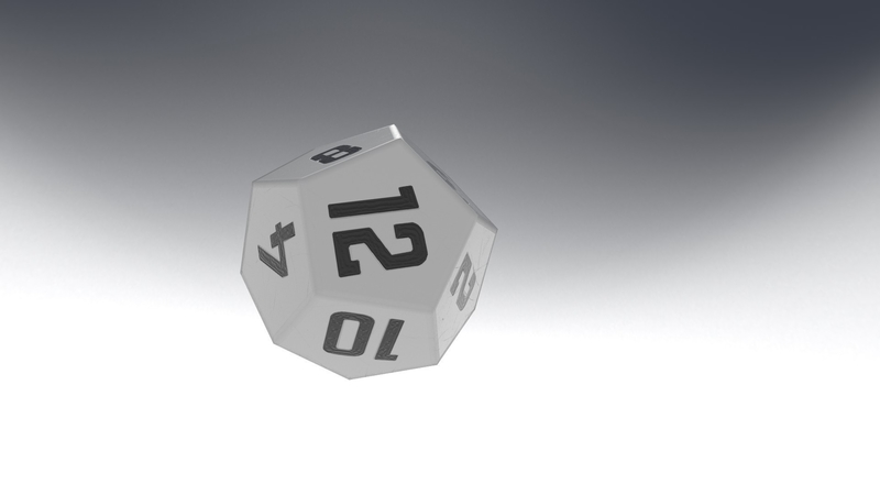 Dice d12 game ready PBR Low-poly