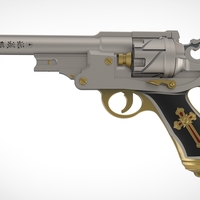 Revolver from the movie Van Helsing 2004 3D print model - Thumbnail 1