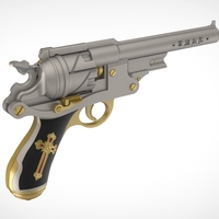 Revolver from the movie Van Helsing 2004 3D print model - Thumbnail 6