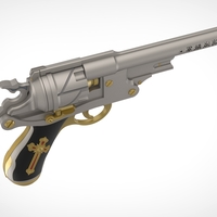 Revolver from the movie Van Helsing 2004 3D print model - Thumbnail 7