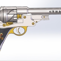 Revolver from the movie Van Helsing 2004 3D print model - Thumbnail 18