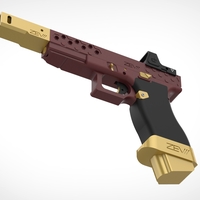 Deadshot gun from the movie Suicide Squad 3D print model - Thumbnail 3