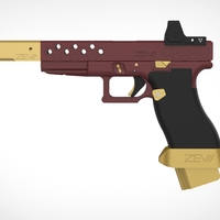 Deadshot gun from the movie Suicide Squad 3D print model - Thumbnail 4