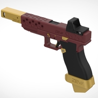 Deadshot gun from the movie Suicide Squad 3D print model - Thumbnail 6