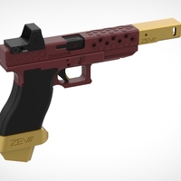 Deadshot gun from the movie Suicide Squad 3D print model - Thumbnail 10