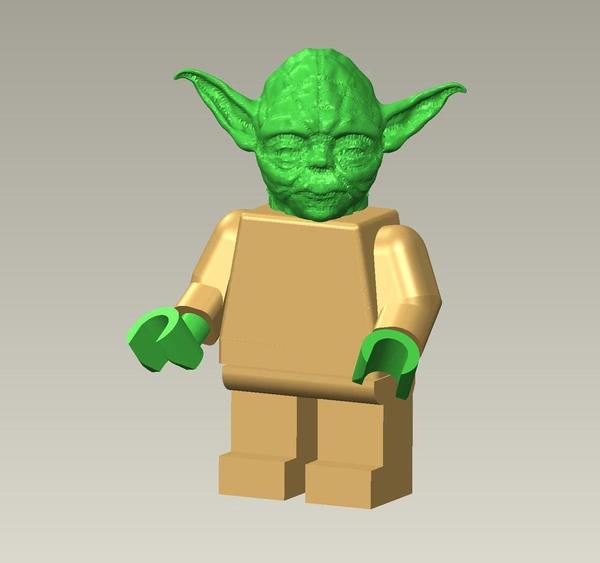 Medium Giant Lego Yoda 3D Printing 40498