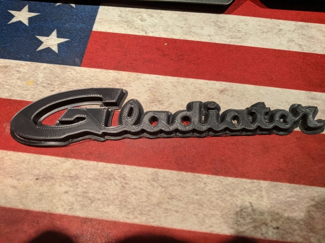Gladiator Script emblem badge 3D Print 405029