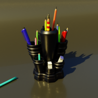Abstract Pen Holder Desk Tidy 3D Print model - Thumbnail 4