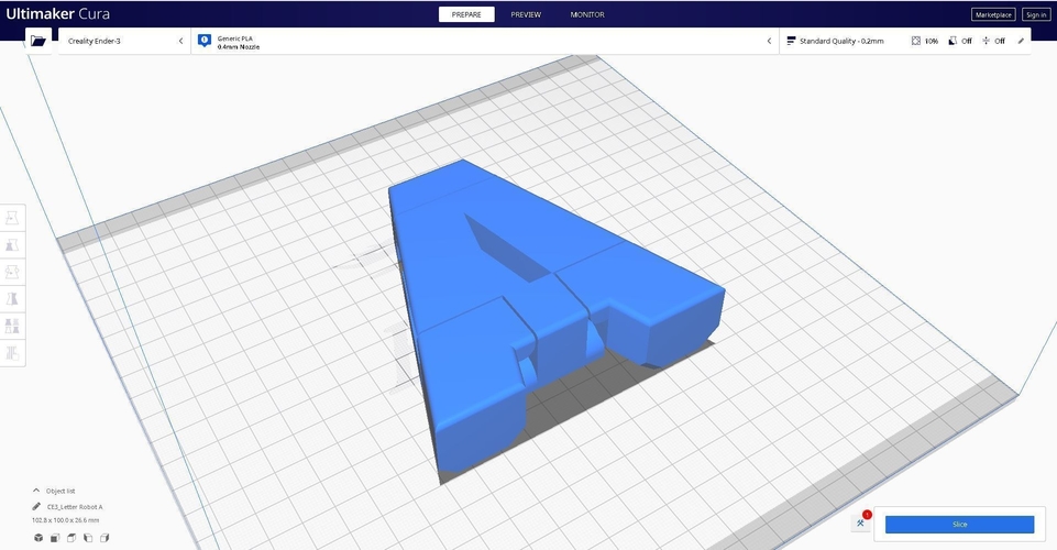 LETTER ROBOT A 3D Print 405186