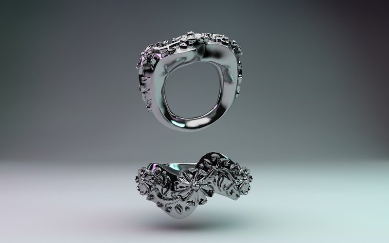 Floreal Ring 3D Print 40520